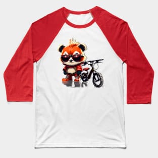 Red Panda with a Bike that is Michael Jackson Inspired Baseball T-Shirt